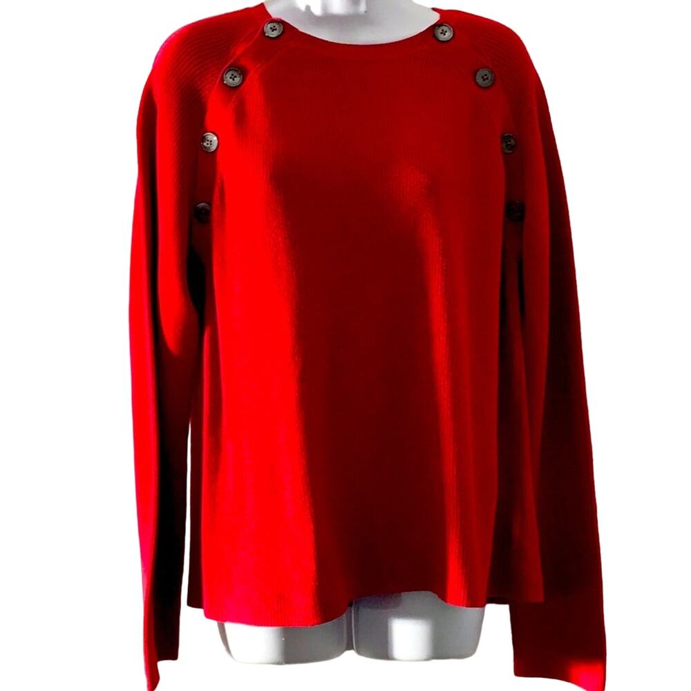 Ralph Lauren Red Rib Knit Sweater. XL